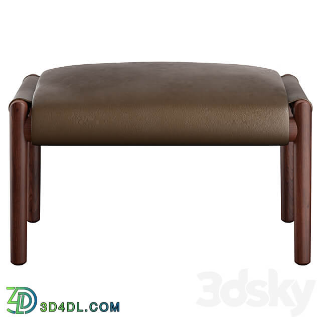 Leather footstool by Poltrona Frau 3D Models