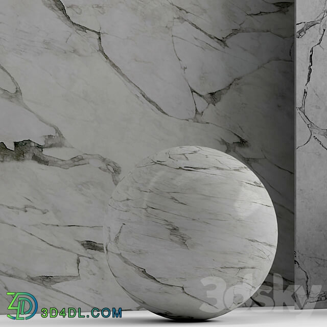 Marble Calacatta with 2 materials 3D Models
