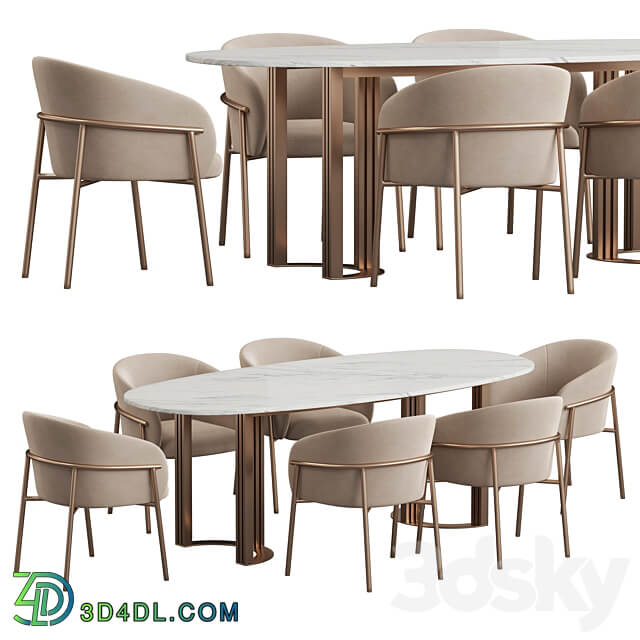 Hudkoff Lord table Rimo chair Dining set Table Chair 3D Models