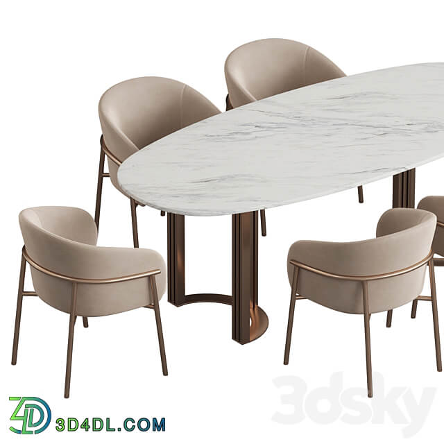 Hudkoff Lord table Rimo chair Dining set Table Chair 3D Models