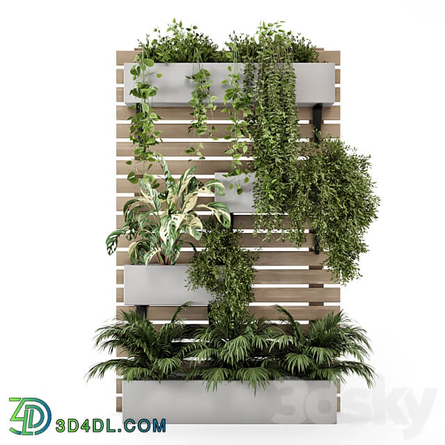 Indoor Hanging Plants in Metal Stand Set 1131 3D Models