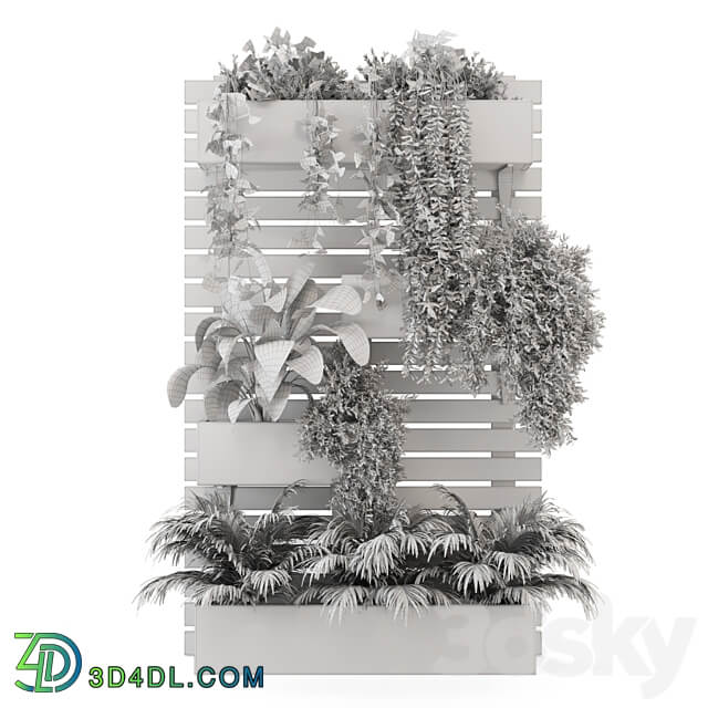 Indoor Hanging Plants in Metal Stand Set 1131 3D Models