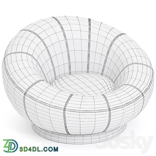 Petite Groovy Swivel Chair 3D Models