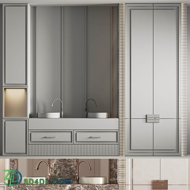 Bathroom Furniture Set 07 3D Models