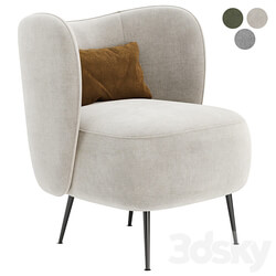 Upholstered Wingback Chair 3D Models 