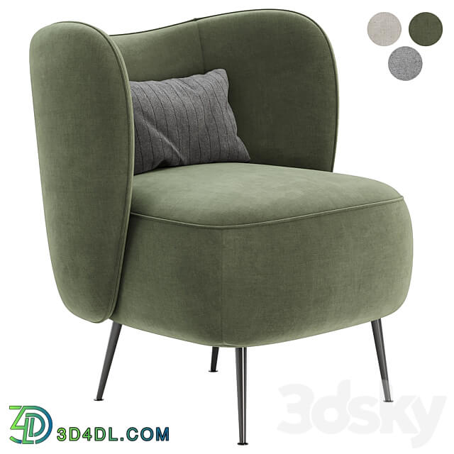 Upholstered Wingback Chair 3D Models