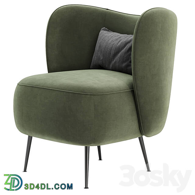 Upholstered Wingback Chair 3D Models