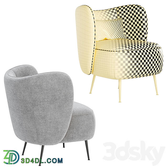 Upholstered Wingback Chair 3D Models