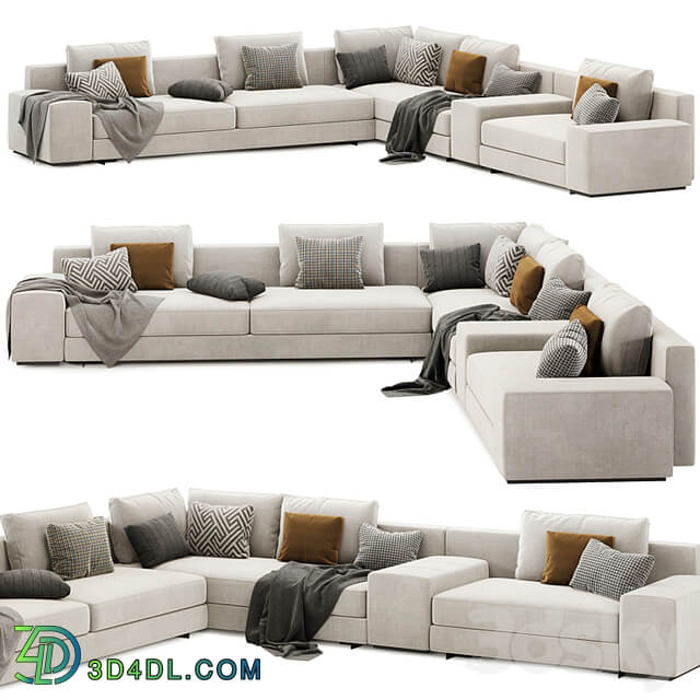 Daniels modular sofa set 02 by Minotti italia