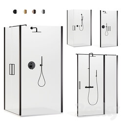 Arblu Icaro shower enclosures Paffoni set 2 shower systems 3D Models 