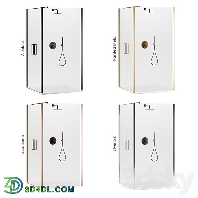 Arblu Icaro shower enclosures Paffoni set 2 shower systems 3D Models