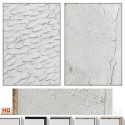 Boho Gray Relief Plaster Wall Art C 677 3D Models 