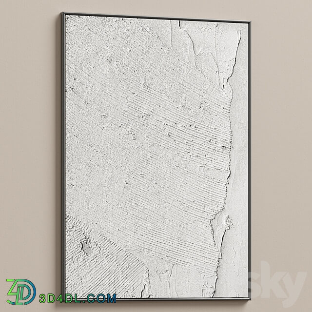 Boho Gray Relief Plaster Wall Art C 677 3D Models