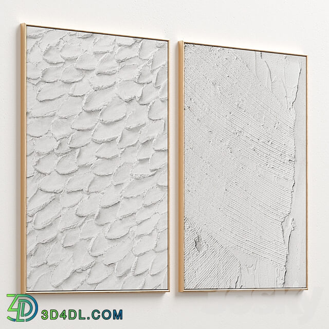 Boho Gray Relief Plaster Wall Art C 677 3D Models