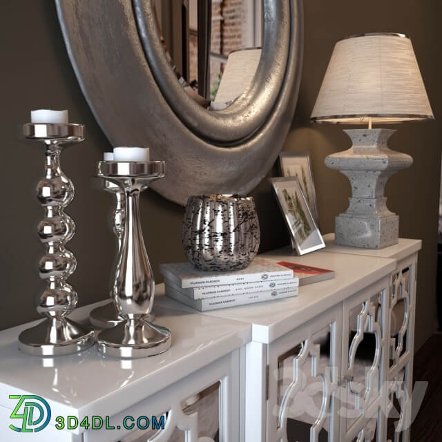 Sideboard Chest of drawer White dresser and mirror