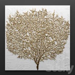 Decor for wall. Panel. 3D coral wall decor picture gold luxury luxury decor marine decor Other decorative objects 3D Models 