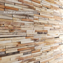 ART wall of boards. wall decor plank panels wooden decor boards wooden wall panel slats Other decorative objects 3D Models 
