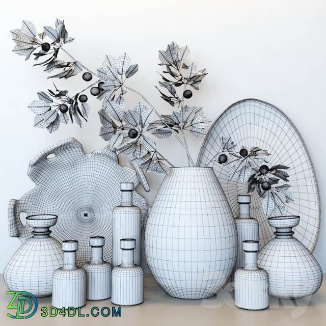 Decorative set with bottles