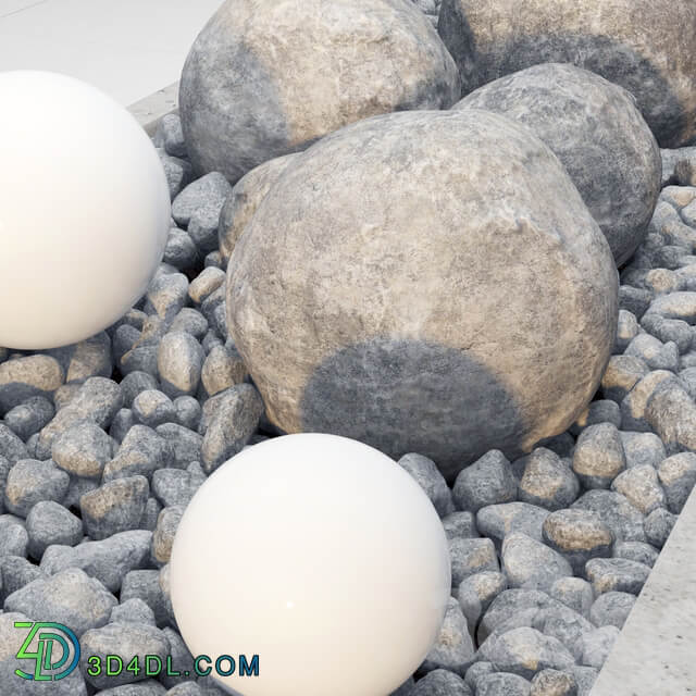 Flower bad stone wite pebble Other 3D Models