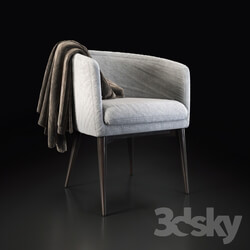 Modern white fabric chair 