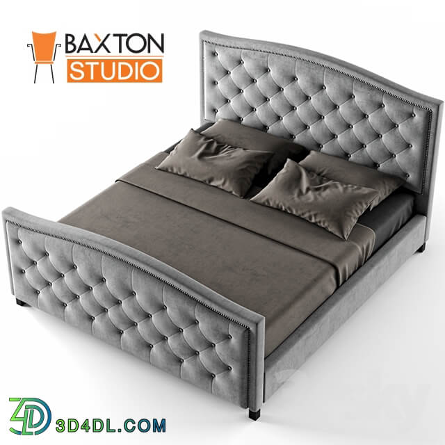 Bed Baxton Studio Fawner Queen Upholstered Arched Platform Bed Gray