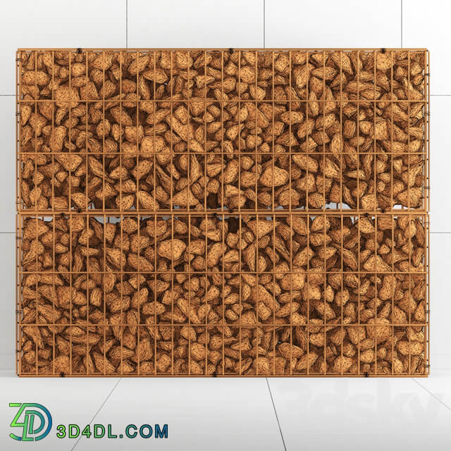 Gabion rock stone Fence 3D Models