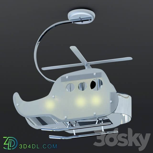 Children chandelier helicopter Pendant light 3D Models