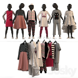 Children 39 s clothing on mannequins and hangers 2 Clothes 3D Models 