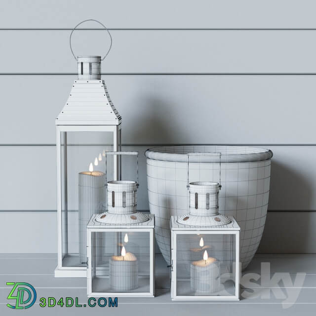 A set of candlesticks lanterns