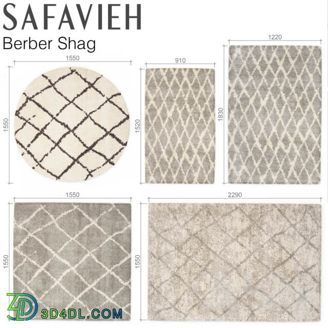 SAFAVIEH BERBER SHAG SET