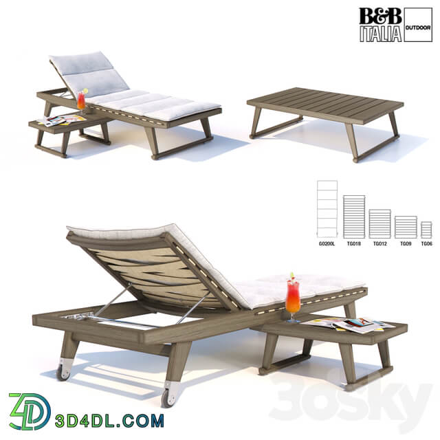 Deck chair and tables GIO Other 3D Models