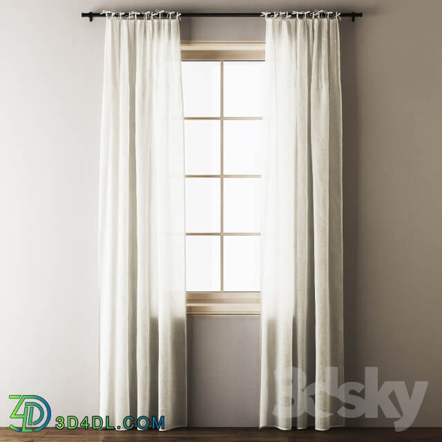 Anthropologie Tie top Linen Curtains