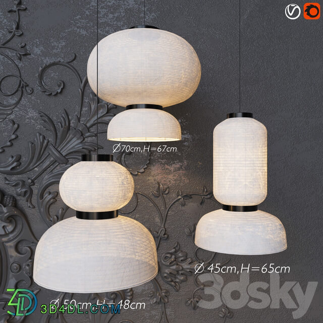 Set chandeliers Tradition Formakami Pendant light 3D Models