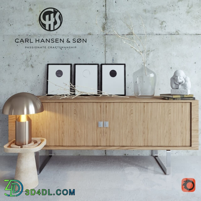 Sideboard Chest of drawer Carl Hansen Credenza decor set