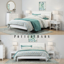 Bed - Pottery Barn Crosby White Bedroom set 