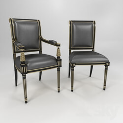 Chair - Regency style carved wood armchair 