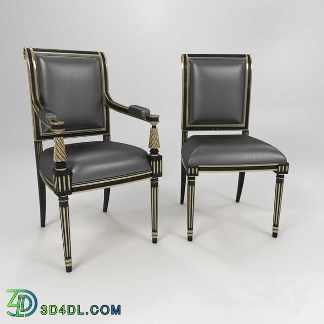 Chair - Regency style carved wood armchair