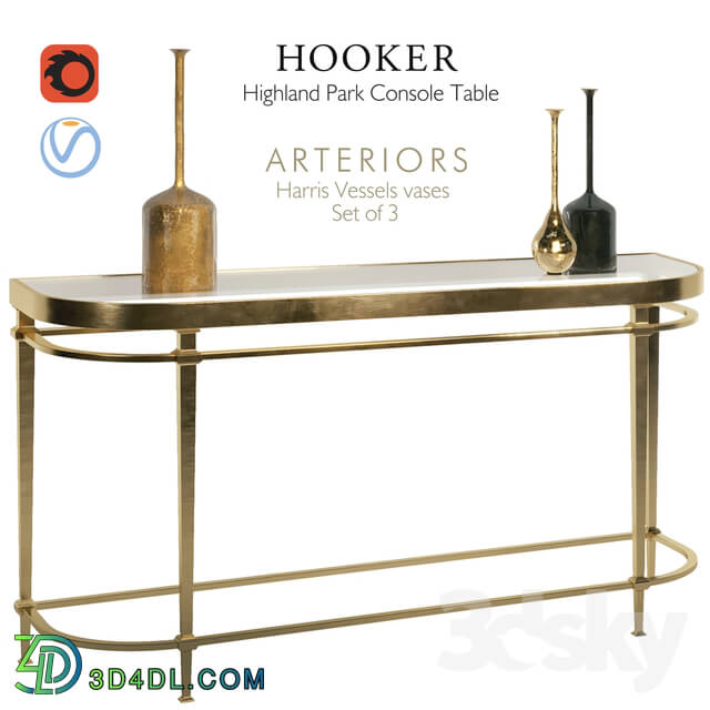 Sideboard _ Chest of drawer - Hooker Highland Park _ __Arteriors vases