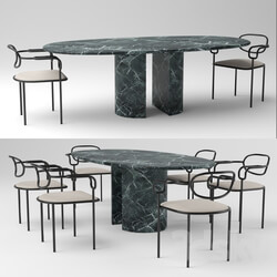 Table _ Chair - Cappellini 01 chair and Cappellini Dolmen table 