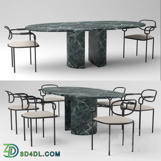 Table _ Chair - Cappellini 01 chair and Cappellini Dolmen table