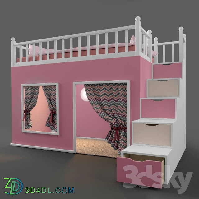 Bed - Bed-loft with play area