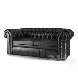 Sofa - Quilted leather sofa 