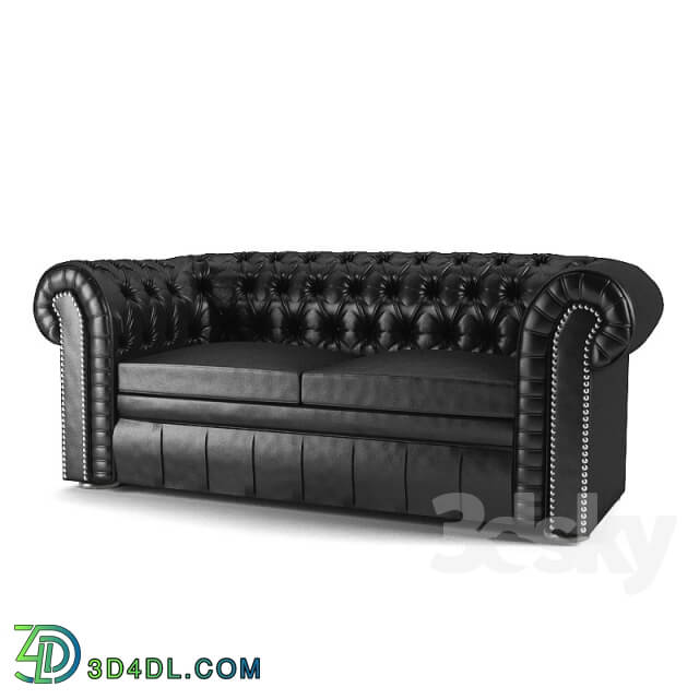 Sofa - Quilted leather sofa