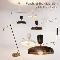 Floor lamp - Pierre Guariche lamps Balancier Franch_ 1950s 