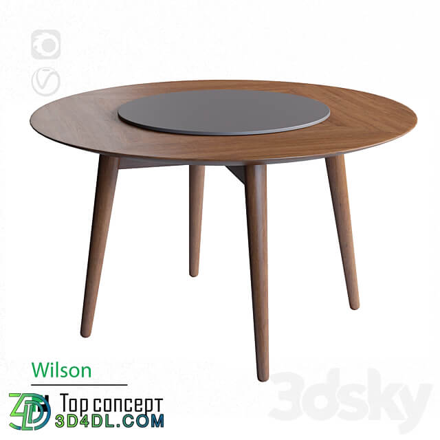 Round dining table Wilson 136 3D Models