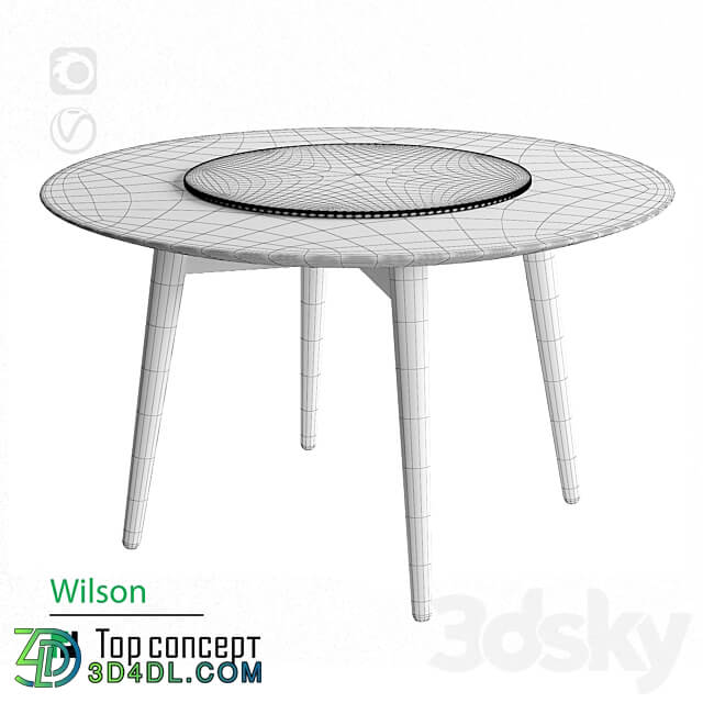 Round dining table Wilson 136 3D Models