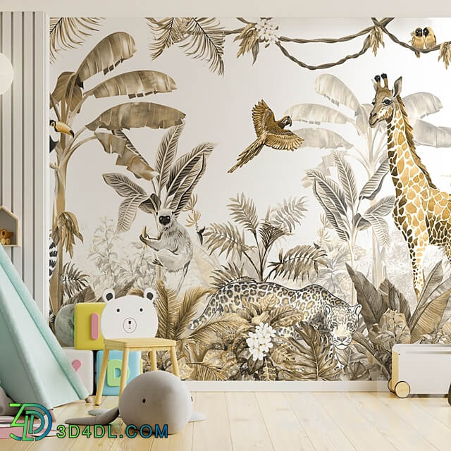 Wallpapers Jungles Designer wallpapers Panels Photowall paper Mural 3D Models