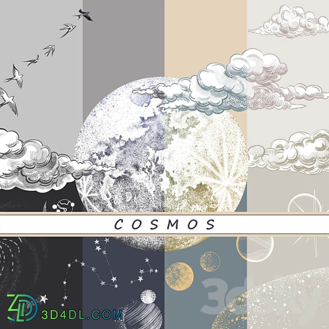 Designer wallpapers COSMOS pack 1 3D Models