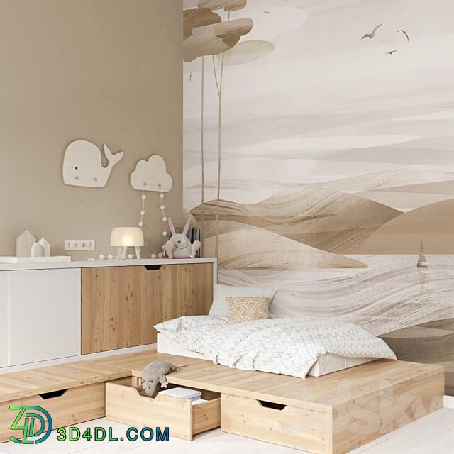 Creativille wallpapers 2582 Hills and Lake 3D Models