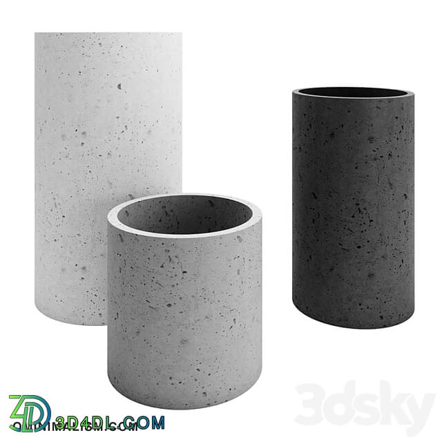 Round concrete tubs Ominimalism